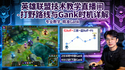英雄联盟技术教学直播间 - 打野路线与Gank时机详解